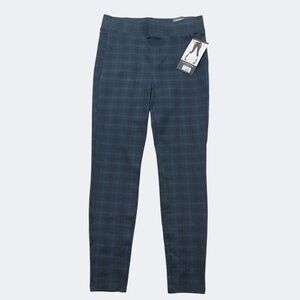 Liverpool Pull On Legging Womens 6 Blue Green Plaid Stretch Skinny Pants